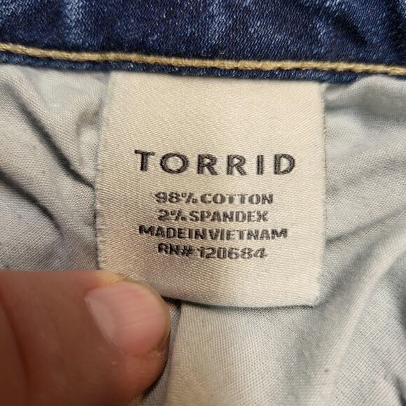 Torrid Boyfriend Jeans Womens 20 Blue Distressed Acid Wash Denim Plus Size - Picture 5 of 11